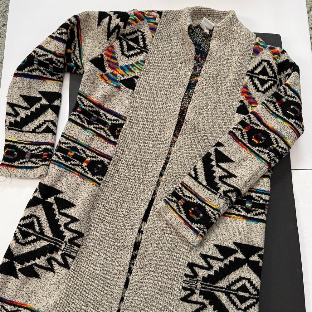 Boho Aztec Southwest Cardigan Medium Anthropologie Open Northern Angel Beau